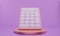 3D rendering mini Calculator minimal on the pink cycle podium on a pink background