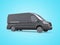 3d rendering minibus turns on blue background with shadow