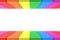 3d rendering. modern alternate LGBT rainbow colorful plate pattern in up and down on gray wall background