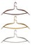 3d rendering of modern cloth hanger set, wood, gold, and bronze