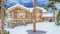 3d rendering of modern cozy chalet in night in New Year holidays