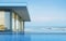 3D rendering of modern house with swimming pool on sea background, Exterior. 3d rendering