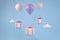 3d Rendering Modern Minimal Pastel Gift Box Floating With Balloon Airdrop Falling In Sky and Cloud Illustration Backgrounds 3d