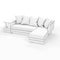 3D rendering. Modern sofa of simple shape