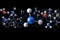 3d rendering molecule on a color background