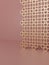 3D Rendering Monochrome Pink and Light Rose Gold Studio Shot Background with Chinese Style Decoration Screen for Beauty, Food and
