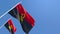 3D rendering of the national flag of Angola waving in the wind