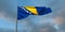 3d rendering of the national flag of the Bosnia and Herzegovina