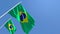 3D rendering of the national flag of Brazil waving in the wind
