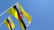 3D rendering of the national flag of Brunei waving in the wind