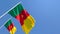 3D rendering of the national flag of Cameroon waving in the wind