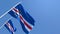 3D rendering of the national flag of Cape Verde waving in the wind