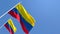 3D rendering of the national flag of Colombia waving in the wind