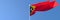 3D rendering of the national flag of East Timor in the wind