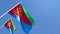 3D rendering of the national flag of Eritrea waving in the wind