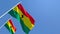 3D rendering of the national flag of Ghana waving in the wind