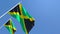 3D rendering of the national flag of Jamaica waving in the wind