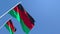 3D rendering of the national flag of Malawi waving in the wind