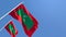 3D rendering of the national flag of Maldives waving in the wind