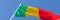 3D rendering of the national flag of Mali waving in the wind