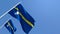 3D rendering of the national flag of Nauru waving in the wind
