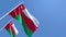 3D rendering of the national flag of Oman waving in the wind