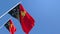 3D rendering of the national flag of Papua new Guinea waving in the wind
