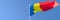 3D rendering of the national flag of Romania waving in the wind