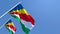 3D rendering of the national flag of Seychelles waving in the wind