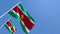 3D rendering of the national flag of Suriname waving in the wind