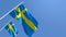 3D rendering of the national flag of Sweden waving in the wind