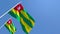 3D rendering of the national flag of Togo waving in the wind