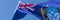 3D rendering of the national flag of Tristan da Cunha waving in the wind