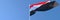 3D rendering of the national flag of Yemen waving in the wind