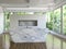 3d rendering of new marble kitchen interior design