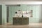 3d rendering of new mint kitchen cabinet in contemporary interior design