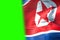 3D rendering, north korea flag waving texture fabric background, crisis of north and south korea, korean risk nuclear bomb war co