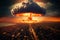 3D rendering Nuclear bomb obliterates city in Third World War