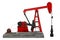 3d rendering of oil pump jack or nodding horse pumping unit, isolated on white background with clipping.