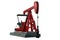 3d rendering of oil pump jack or nodding horse pumping unit, isolated on white background with clipping.
