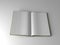 3d Rendering of an open hardcover book with white empty pages