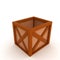 3D Rendering of opened wooden box