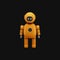 3D Rendering Orange Humanoid Robot On Black