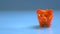 3D rendering of an orange piggy bank on a blue background - the concept of planning budget