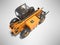 3D rendering orange telescopic handler perspective on gray background with shadow