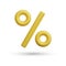 3D rendering percent sign element. Realistic vector percentage  icon.Percentage, discount, sale, promotion concept. Vector