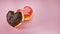 3D Rendering of a Piece of Donut with Strawberry and Chocolate Icing