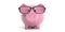 3d rendering piggy bank wearing eyeglasses