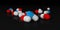 3d rendering pills on black background