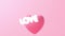 3d rendering of pink heart and love light neon on pink background. heart icon, like and love 3d render illustration. Happy valenti